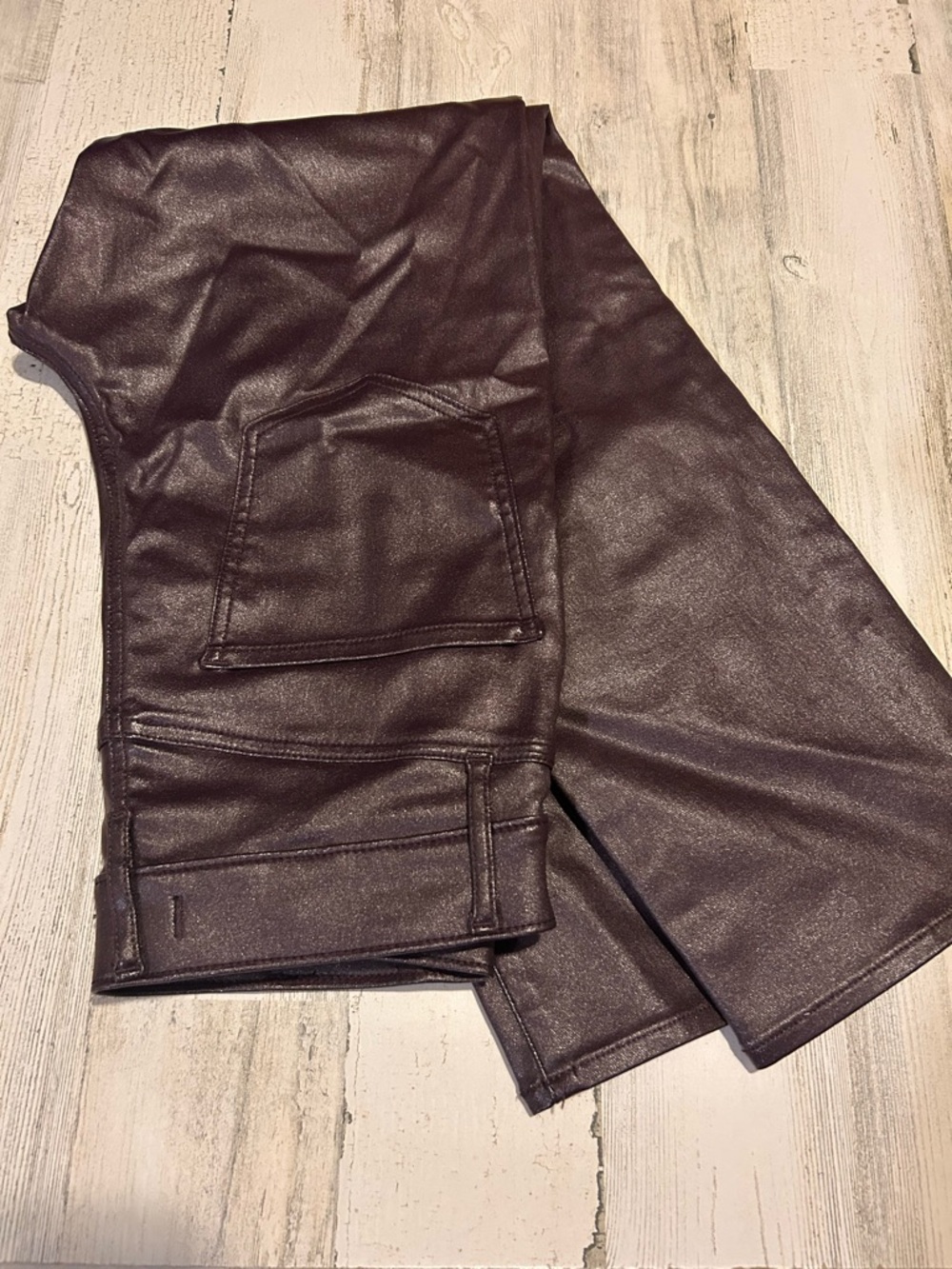 Faux Leather Leggings in Deep Plum